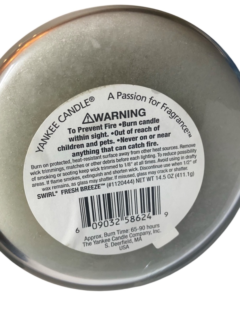 Retired Yankee Candle Fresh Breeze 14.5 Oz swirl candle NEW HTF Rare - Picture 5 of 5